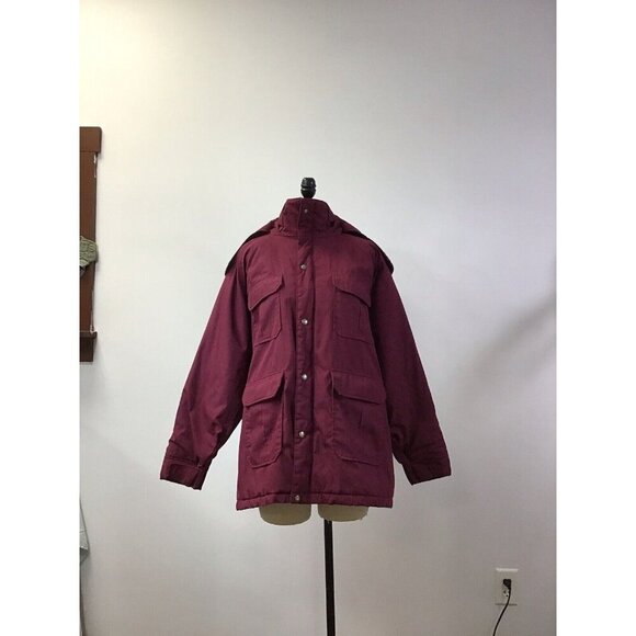 The Woolrich Woman Burgundy  Heavy Jacket Large - Picture 1 of 4